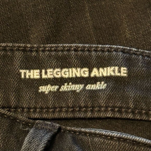 AG Adriano Goldschmied The Legging Ankle Super Skinny Black Distressed Size 27 - Picture 11 of 13